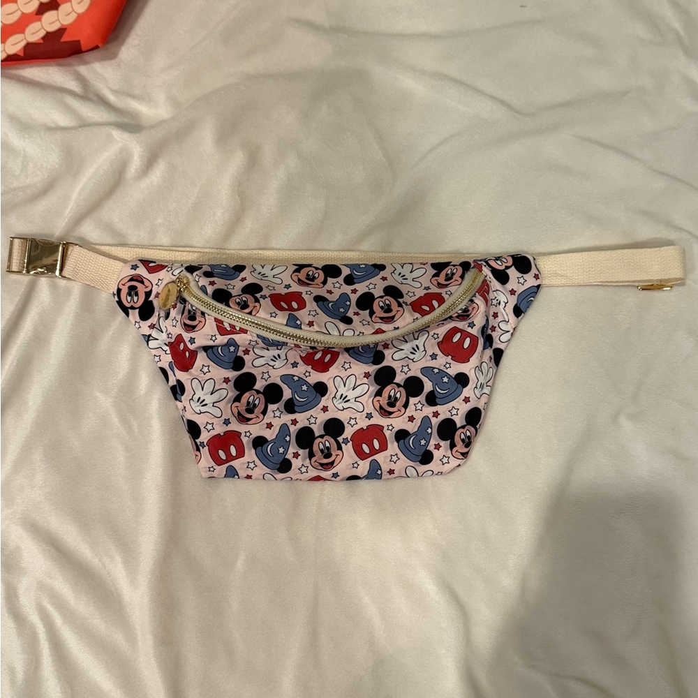 Disney Mickey Mouse Patterned Pink Belt Bag
